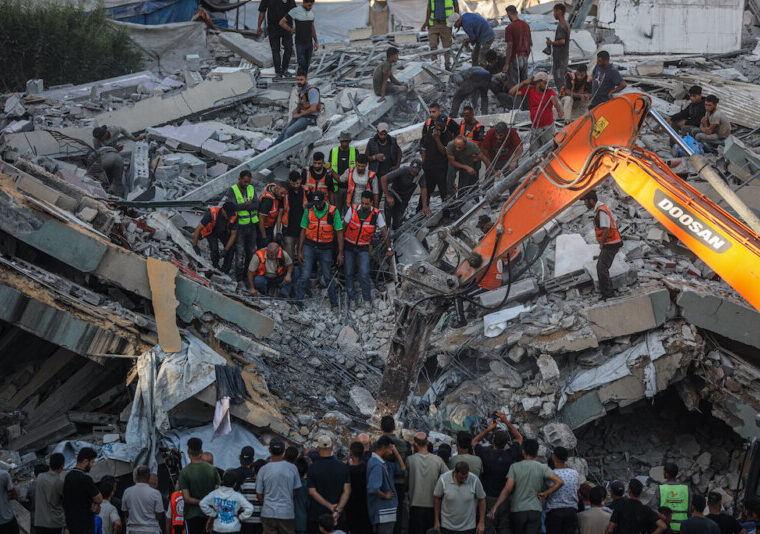 Rubble in Gaza